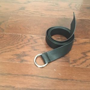 B. LOW THE BELT black pebbled leather belt One Size